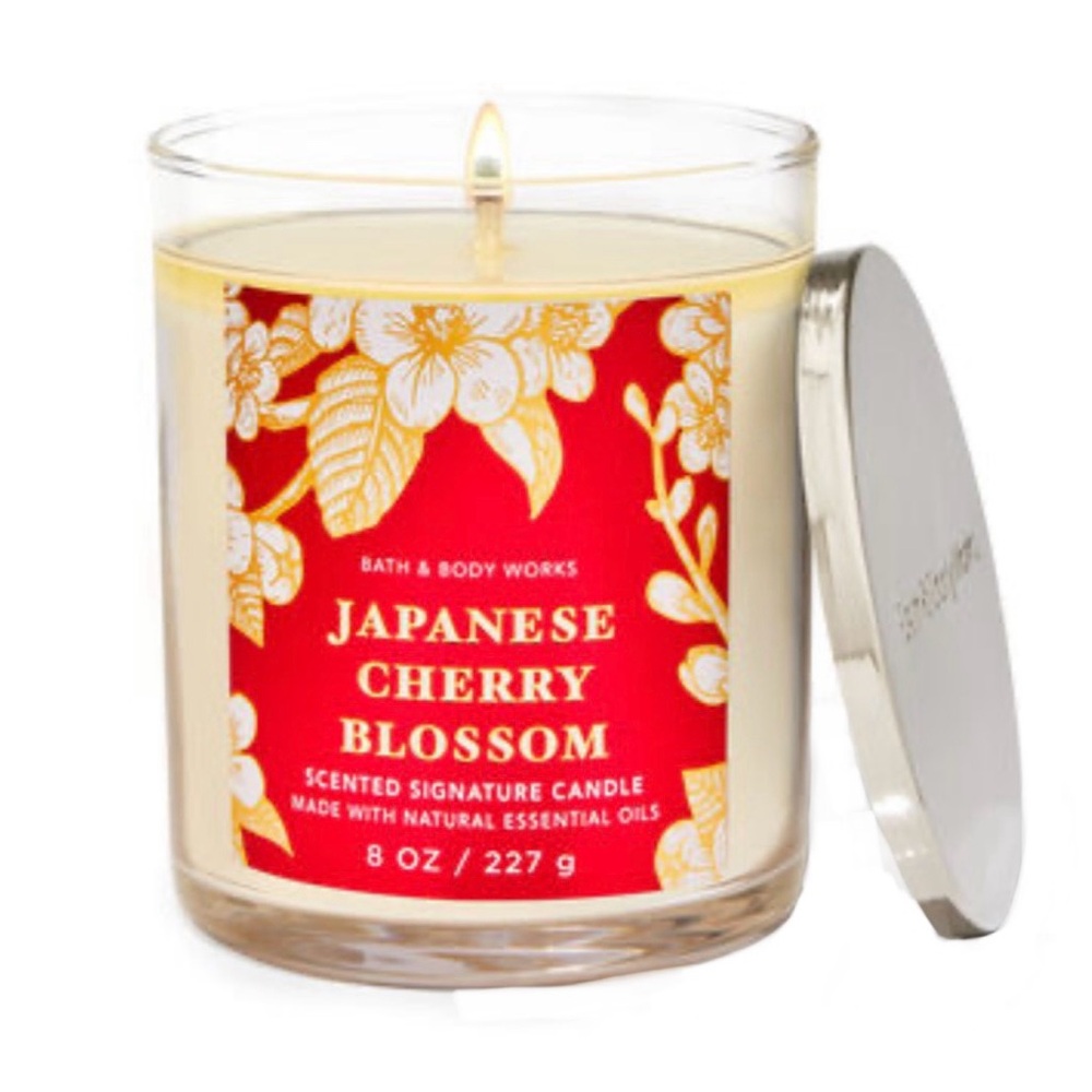 Bath & Body Works JAPANESE CHERRY BLOSSOM single wick Candle 8 oz NEW